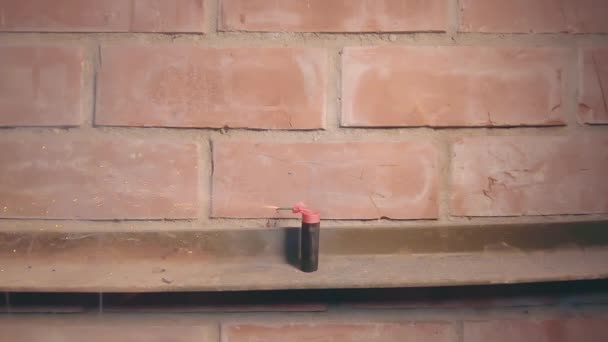 Firecracker був освітлений і вибух - Super SlowMo — стокове відео