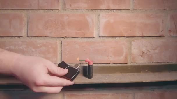 Firecracker a fost iluminat și a explodat Super SlowMo — Videoclip de stoc