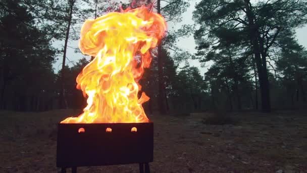 Llama ardiente en el brasero - Super Slow Motion — Vídeos de Stock