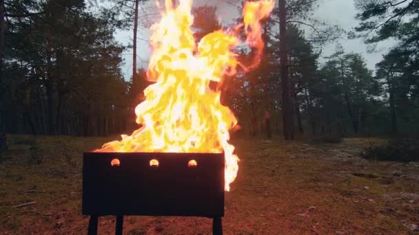 Hořící plamen v pánvi - Super pomalý pohyb — Stock video