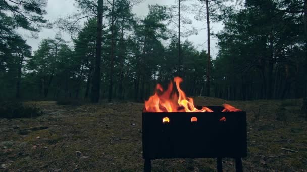 Hořící plamen v pánvi - Super pomalý pohyb — Stock video