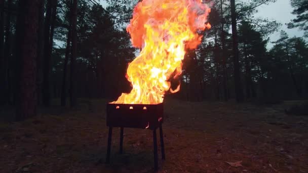 Спалення полум "я в Бразірі - супер повільному русі — стокове відео