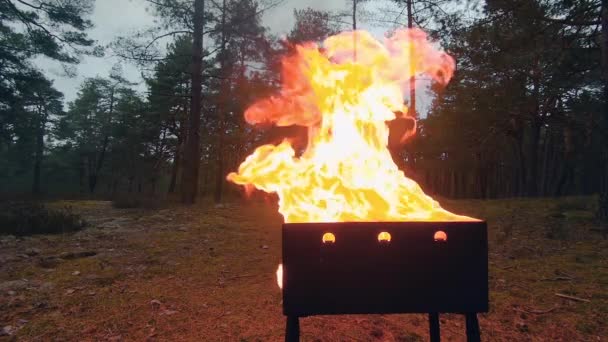 Горящее пламя в воздухе - сверхмедленное движение — стоковое видео