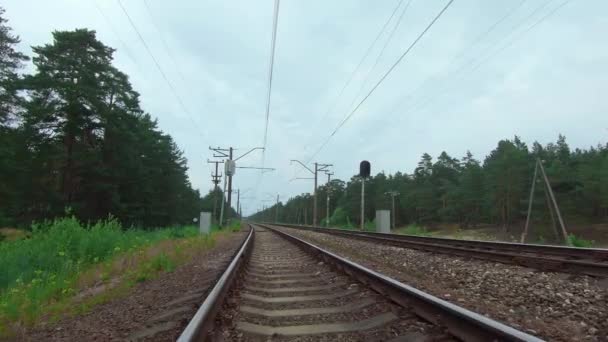 Smooth Movement Along the European Railroad — Stock Video