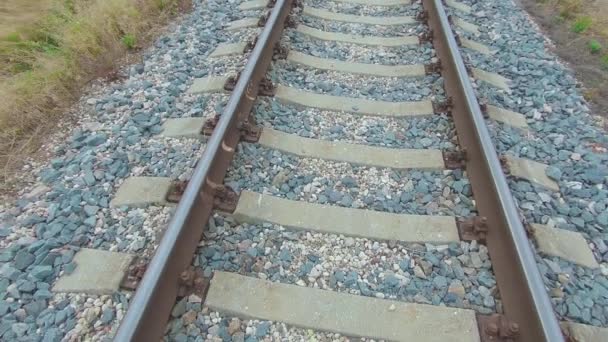 Smooth Movement Along the European Railroad Track — Stock Video
