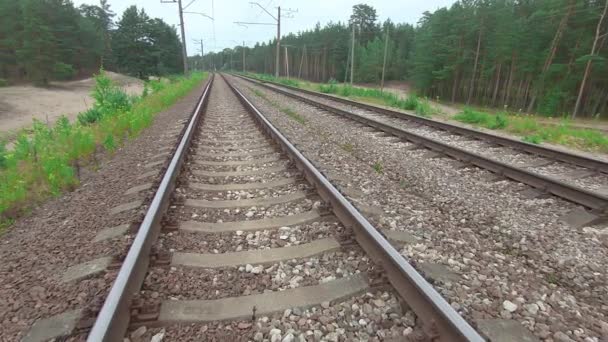 Smooth Movement Along the European Railroad — Stock Video