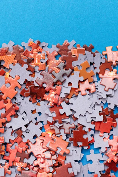 stock image Colorful Jigsaw Puzzle on Blue Background