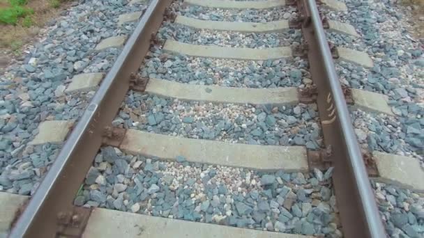 Avrupa Demiryolu Pisti Boyunca Yumuşak Hareket — Stok video