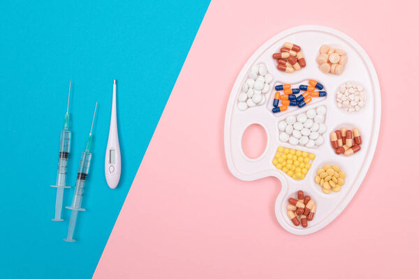 Pharmaceutical Industry and Medicinal Products - Different Colored Pills