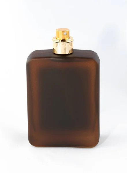 Brown Matte Bottle of Perfume for Men on White Background — Stock Photo, Image