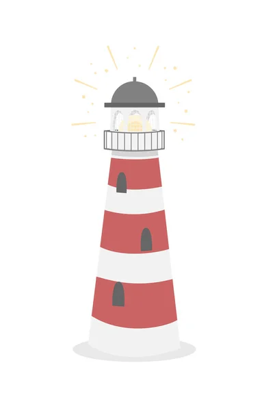 Torre Del Faro Para Navegación Buques — Vector de stock