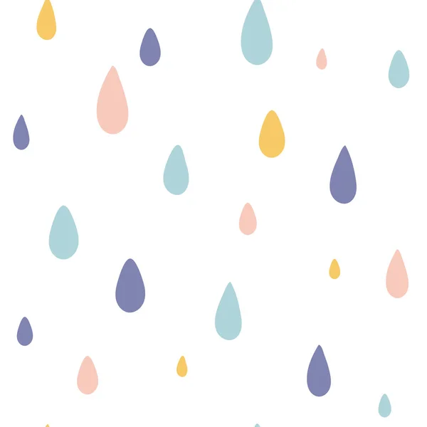 雨滴とシームレスなシンプルなパターン かわいい子供たち天体テクスチャのための生地 アパレル — ストックベクタ