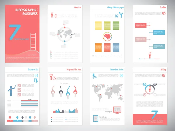 Os melhores elementos vetoriais infográficos em cores de design plano. Pode ser usado no site, apresentação, relatório corporativo de marketing, publicidade — Vetor de Stock