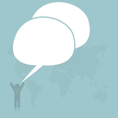 İş kabarcık konuşma, afiş için vektör çizim ile biz