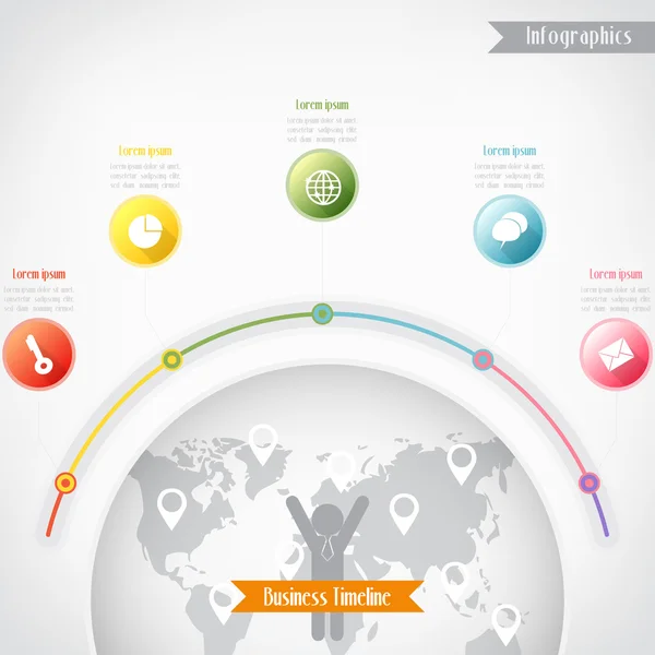 Infográficos de linha do tempo de negócios, ilustração vetorial para banner , — Vetor de Stock