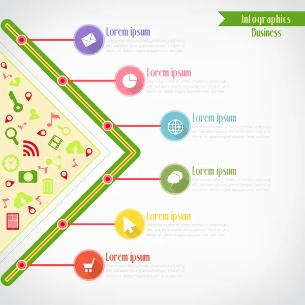 Infografías de negocios, ilustración vectorial para banner, web desi — Vector de stock