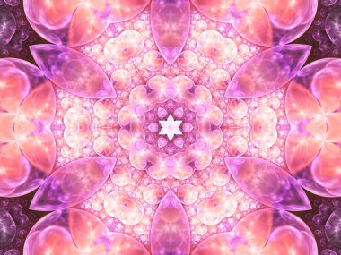 Pembe kadınsı fraktal mandala, yaratıcı grafik tasarım için dijital sanat