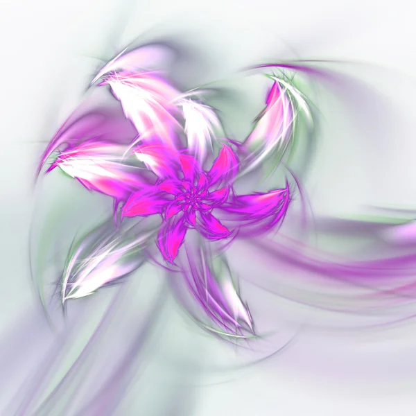 Пернатый фиолетовый фрактальный цветок, цифровое искусство для творческого графического дизайна — стоковое фото