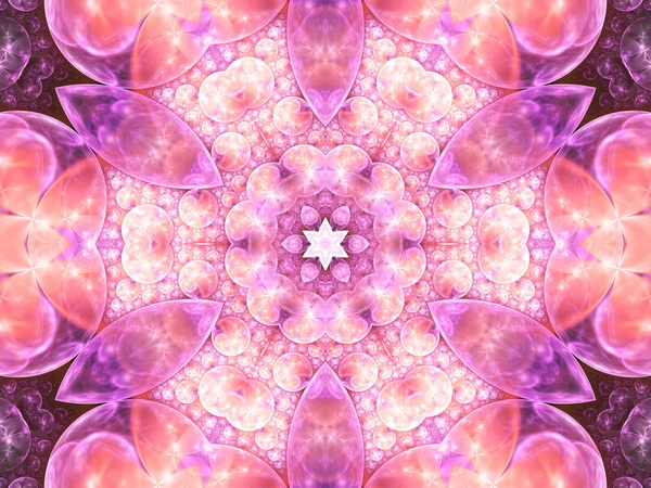 Mandala fractal femenino rosa, obra de arte digital para el diseño gráfico creativo — Foto de Stock