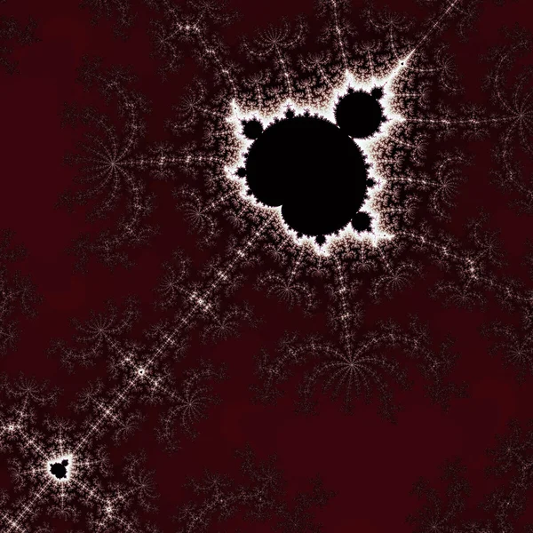 Fórmula fractal de mandelbrot rojo y negro, obra de arte digital para un diseño gráfico creativo — Foto de Stock