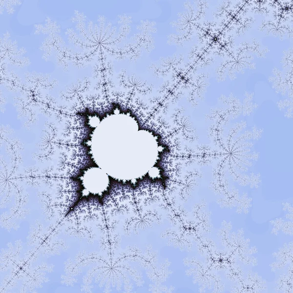 Fórmula fractal de mandelbrot azul claro, obra de arte digital para un diseño gráfico creativo — Foto de Stock