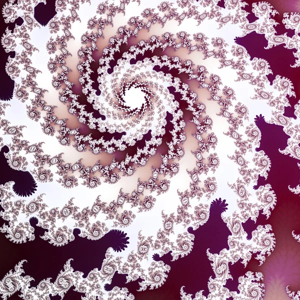 Red and white fractal spiral, digital artwork for creative graphic design — Stock Photo, Image