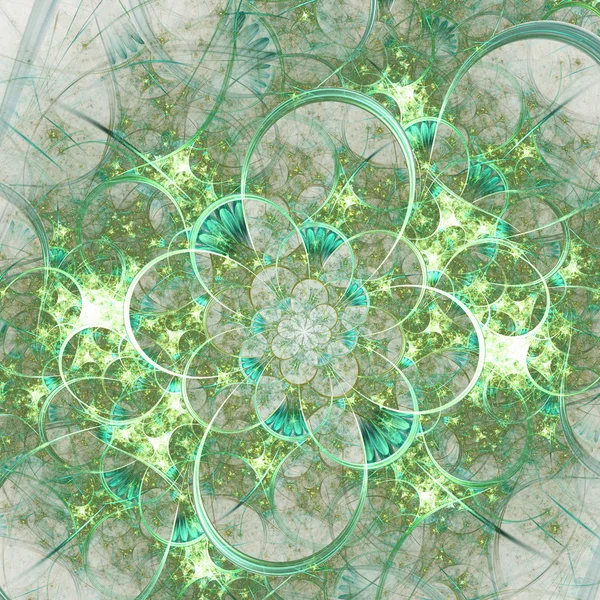 Fleur fractale vert clair, illustration numérique pour la conception graphique créative — Photo