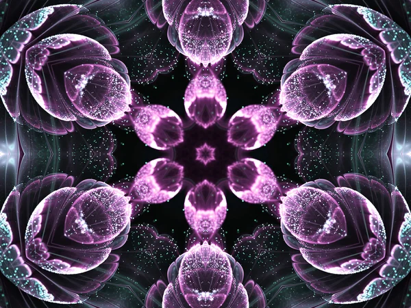 Mandala floreale frattale rosa, opere d'arte digitali per il design grafico creativo — Foto Stock