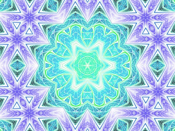 Mandala fractal de vidro manchado abstrato, arte digital para design gráfico criativo — Fotografia de Stock