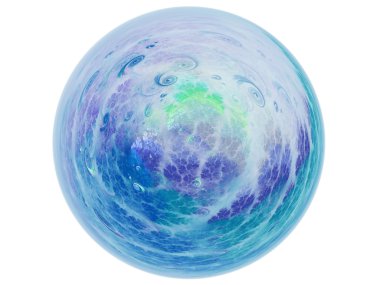 Soyut fraktal Neptün gezegeni, yaratıcı grafik tasarım için dijital sanat