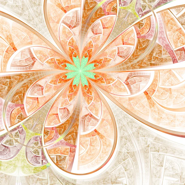 Orange fractal flower, digital artwork for creative graphic design — Stock Photo, Image