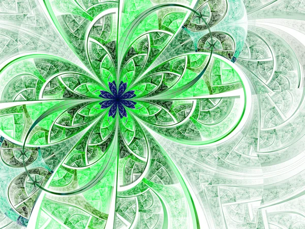 Green fractal flower, digital artwork for creative graphic design — Stock Photo, Image