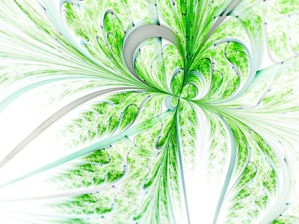 Mjuk grön fraktal blomma, digitalt konstverk för kreativ grafisk design — Stockfoto