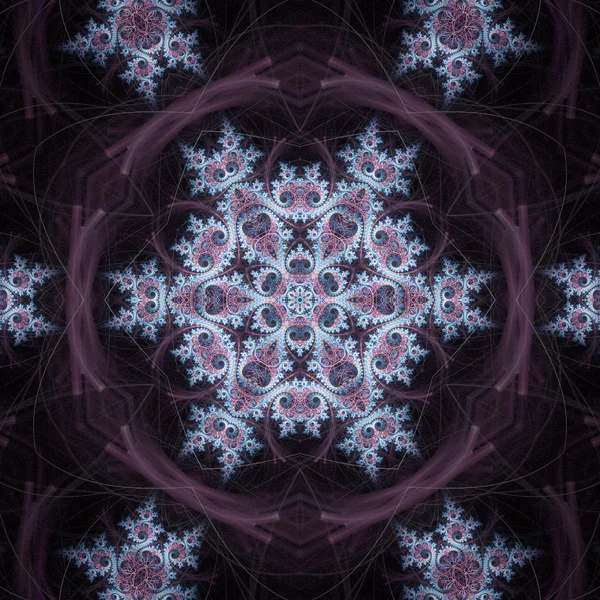 Mandala fractal tourbillonnant sombre, illustration numérique pour la conception graphique créative — Photo