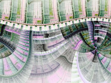 Endüstriyel fraktal desen, dijital sanat yaratıcı grafik tasarım için soluk