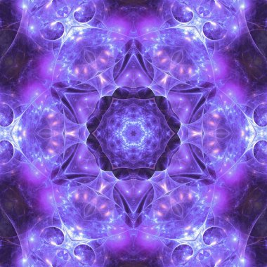 Sorunsuz Menekşe fraktal mandala, yaratıcı grafik tasarım için dijital sanat