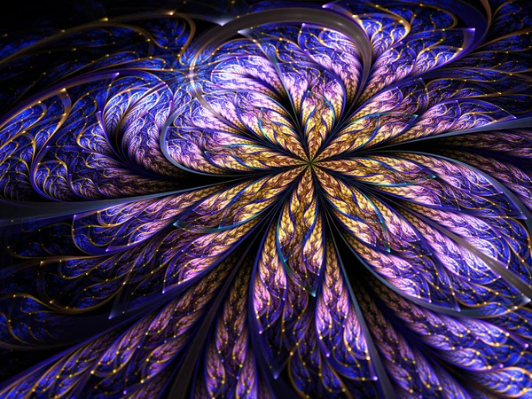 Flor fractal escura, arte digital para design gráfico criativo — Fotografia de Stock