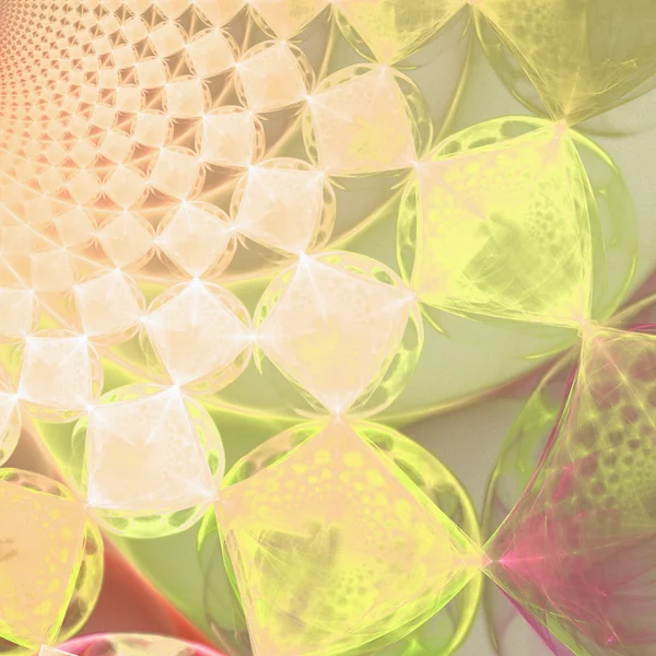 Modèle fractal jaune en forme de diamant, illustration numérique pour la conception graphique créative — Photo