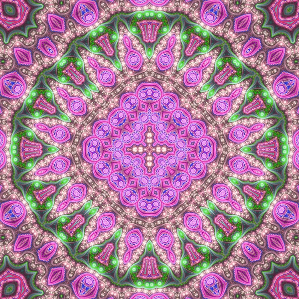 Paarse fractal mandala, digitale kunst voor creatieve grafisch ontwerp — Stockfoto