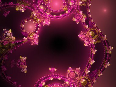 Steampunk saat mekanizması dişli fraktal desen, yaratıcı grafik tasarım için dijital sanat