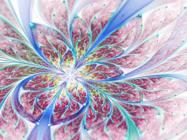 Colorful fractal flower or butterfly, digital artwork for creative graphic design — Stock Photo, Image