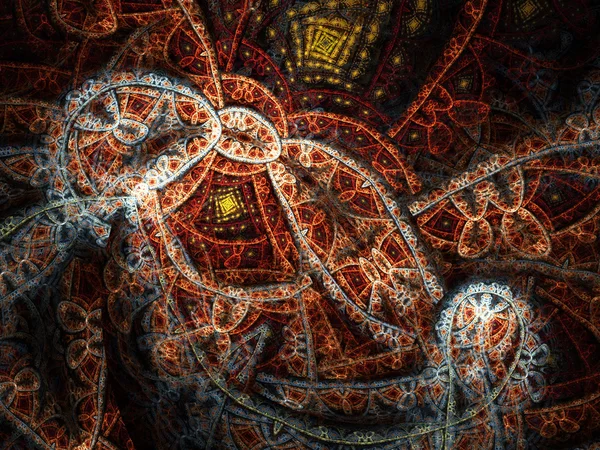 Patrón fractal oscuro del reloj, ilustraciones digitales para el diseño gráfico creativo — Foto de Stock