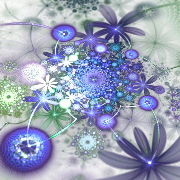 Abstracte fractal bloementuin, digitale kunst voor creatieve grafisch ontwerp — Stockfoto