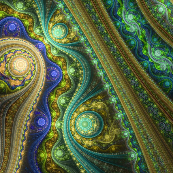 Patrón fractal steampunk dorado, obra de arte digital para el diseño gráfico creativo Imagen de stock