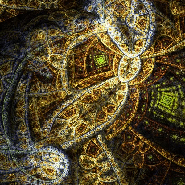 Máquina steampunk fractal dorada, obra de arte digital para el diseño gráfico creativo Imagen de archivo