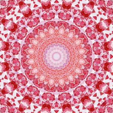 Kırmızı fraktal mandala, yaratıcı grafik tasarım için dijital sanat