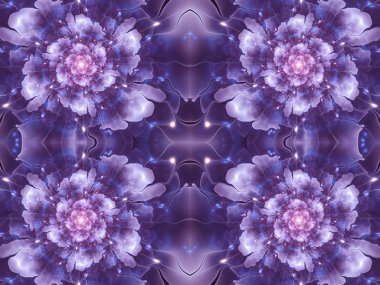 Mor çiçek mandala, yaratıcı grafik tasarım için dijital sanat