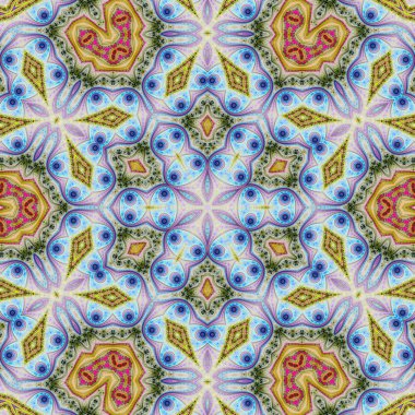 renkli fraktal mandala, yaratıcı grafik tasarım için dijital sanat