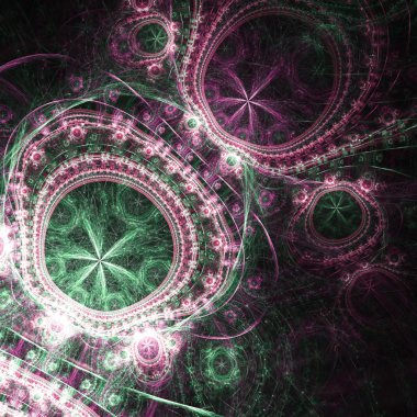 Karanlık fraktal clockwork, yaratıcı grafik tasarım için dijital sanat