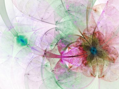 Colorful fractal butterfly or flower, digital artwork for creative graphic design